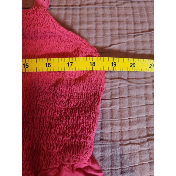 Torrid Slub V-Neck Smocked Babydoll Tank Rouge Red Plus Size 2X - Picture 5 of 6